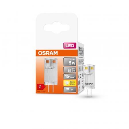 OSRAM LED PIN G4 Stiftsockel 0,6W wie 5W warmweiße Wohnraum Beleuchtung